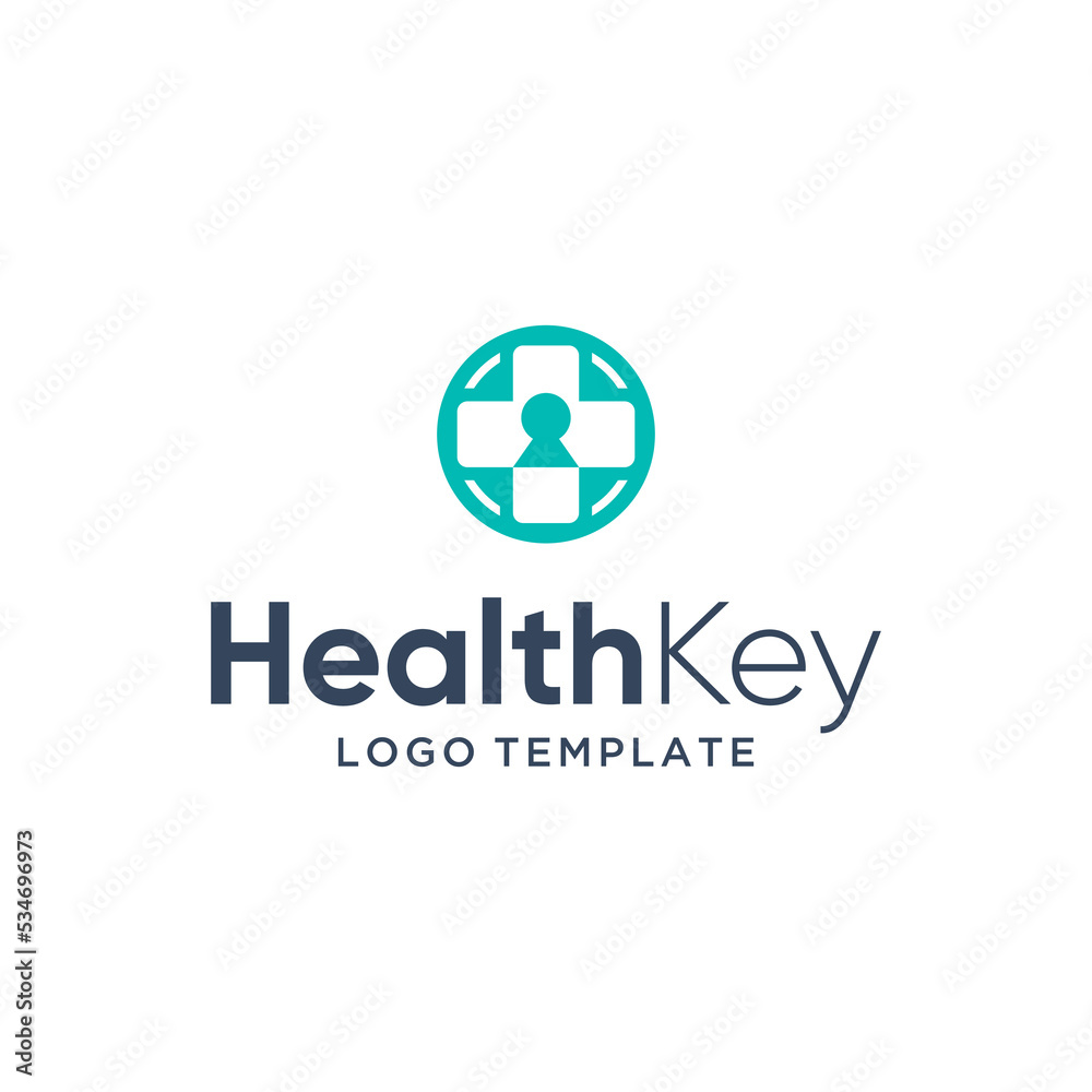 Health Key Logo Vector Abstract Modern