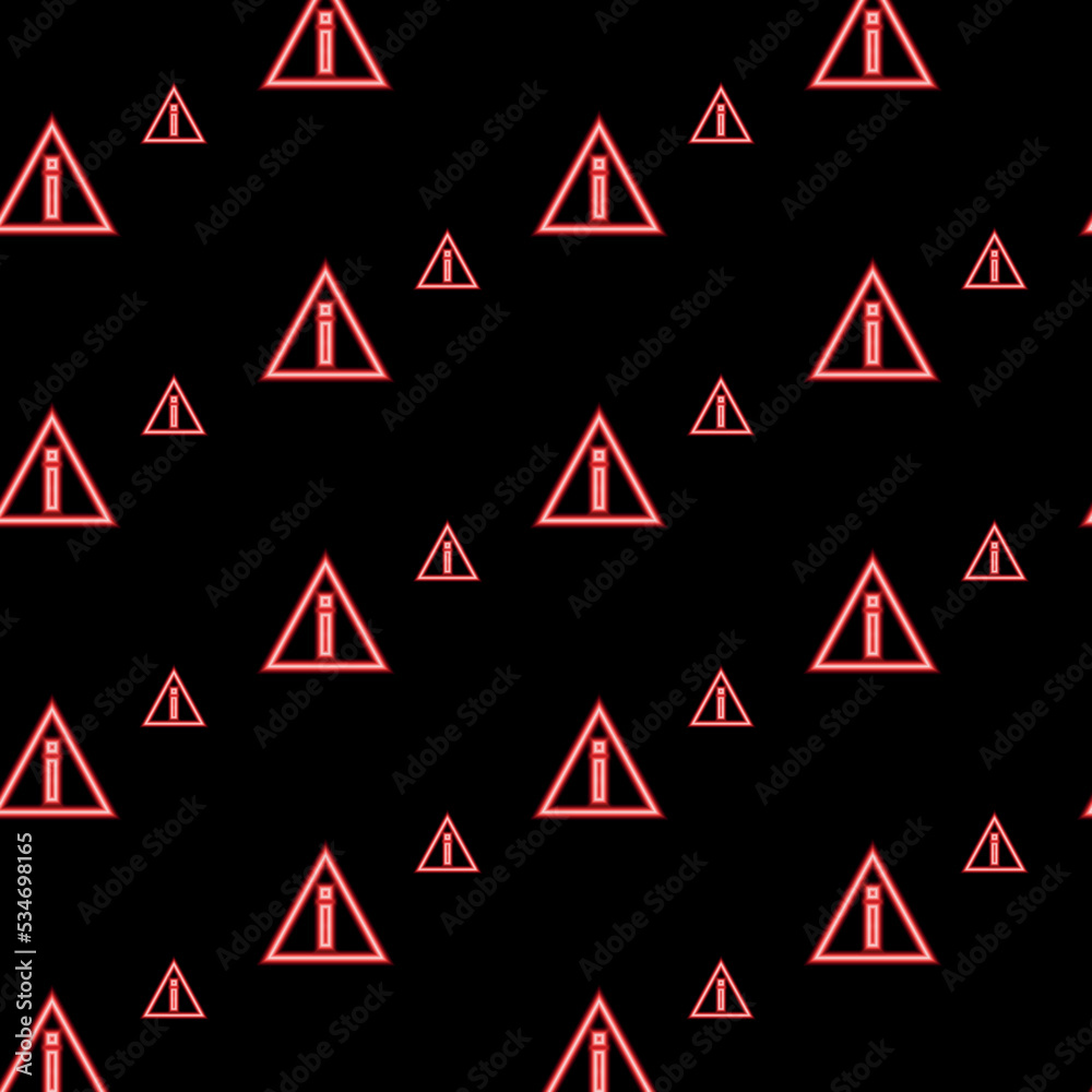 Vector image of an abstract textile, a geometric pattern in the form of a neon backlight with an exclamation mark for attention. Multicolored background. Vector illustration eps 10, Art. design layout Vector image of an abstract textile, a geometric pattern in the form of a neon backlight with an exclamation mark for attention. Multicolored background. Vector illustration eps 10, Art. design layout