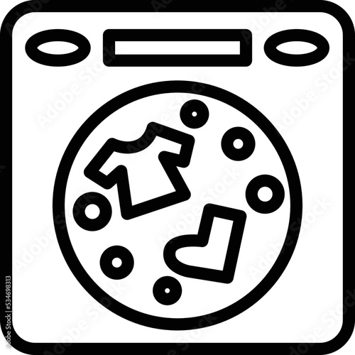 コインランドリーの線画アイコン