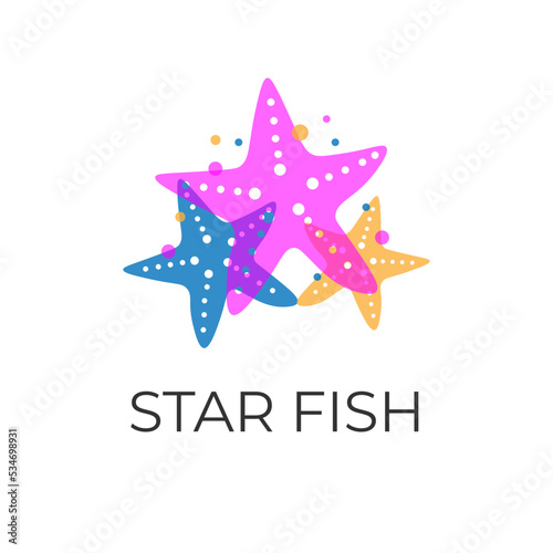 Starfish illustration logo with overlapping colors
