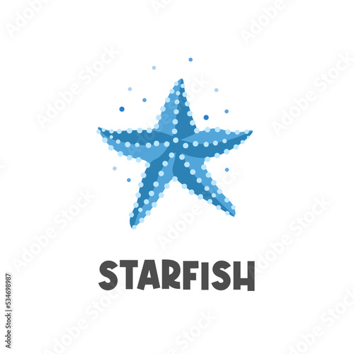 Blue starfish illustration logo
