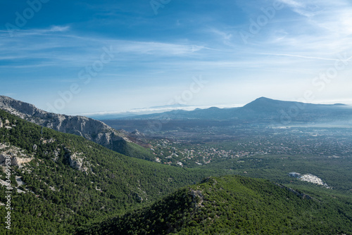 Landscape with mountains and sky at Attica-Greece.Travel concept. photo