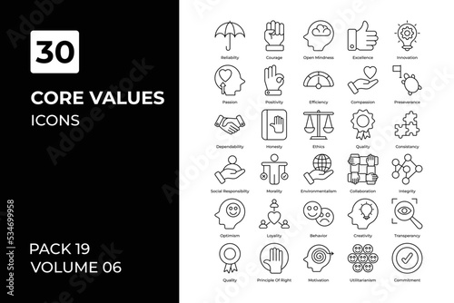 core value icons collection.
