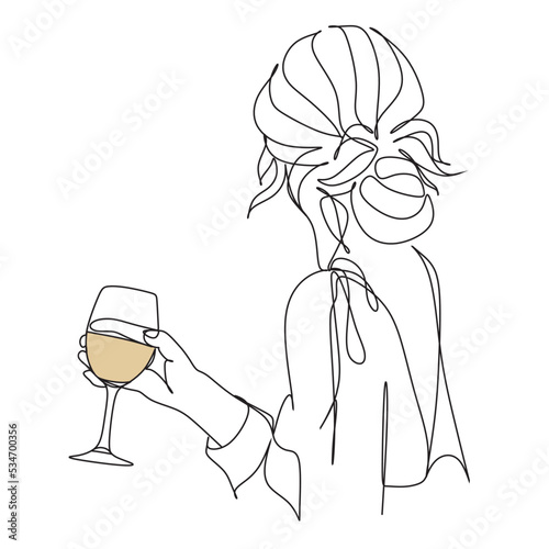 A glass of wine and female legs one line art. Vector illustration. Nude One Line . Sexy Drawing . Erotic Wall Art. Minimalist Bedroom Decor. Abstract Wall Art Print Set.Woman Silhouette art.