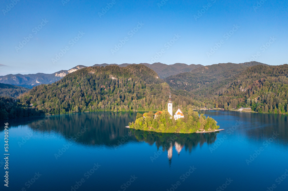 Insel von Bled im Bleder See, Slowenien