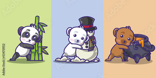 a collection of cute and adorable bear sets 