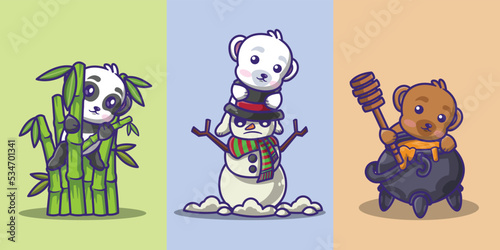 a collection of cute and adorable bear sets 
