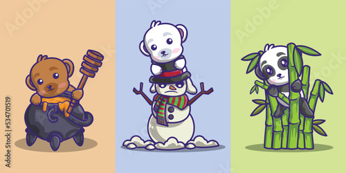 a collection of cute and adorable bear sets 