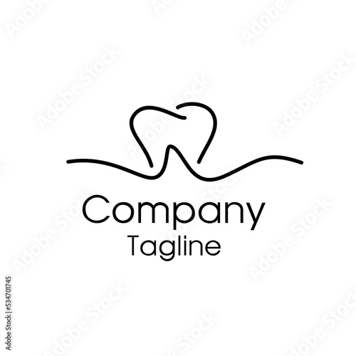 line art dental logo design