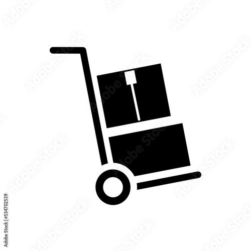 Wózek ręczny z pudełkami - ikona wektorowa