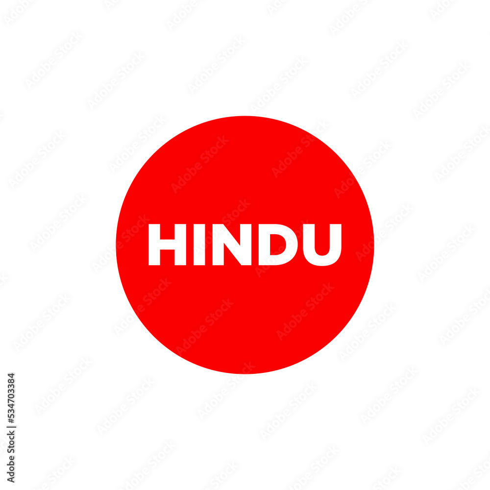 Hindu written in red circle. Hindu red dot. Hindu written in red circle. Hindu red dot.