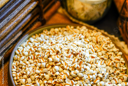 Studio shooting Coix Seed, Chinese herbal medicine photo