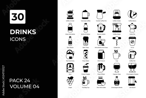 drinks icons collection.