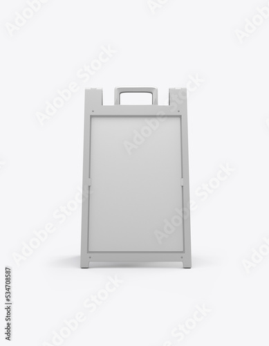 Warning Wet Floor Sign Mockup. 3D render