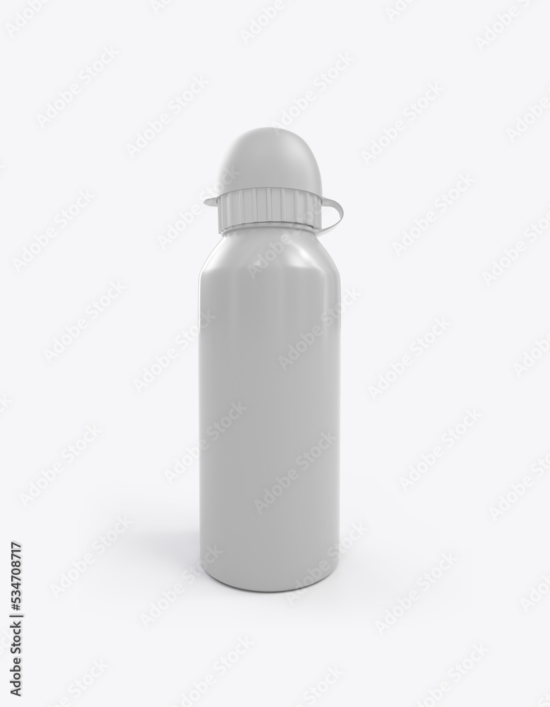 Metallic Sport Bottle Mockup. 3D render Metallic Sport Bottle Mockup. 3D render