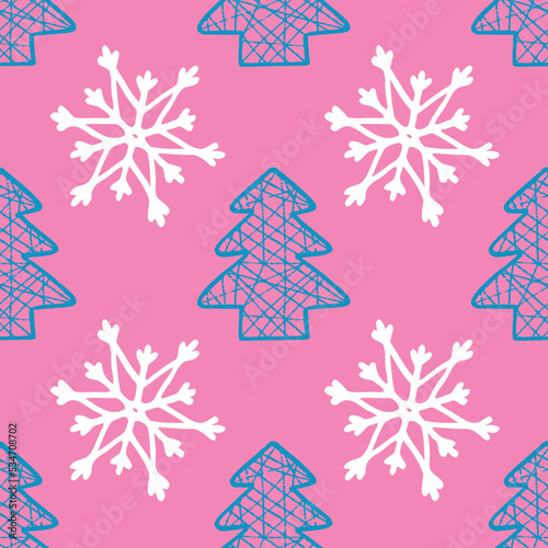 vector seamless pattern new year snowflake squirrel,star