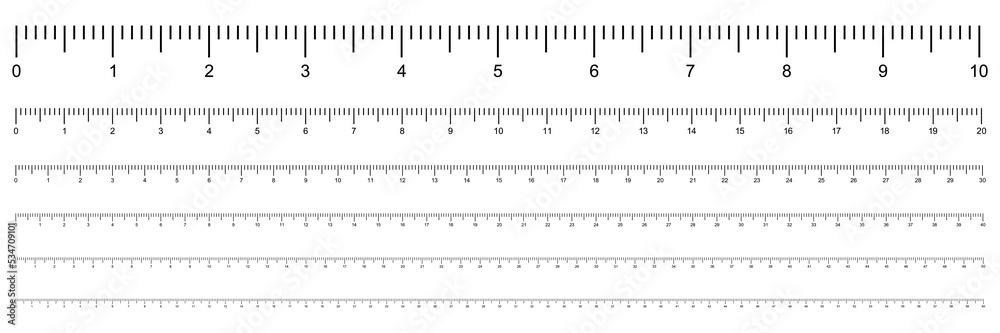 Measurement scale in cm. Ruler from 10 to 60 centimeters. Vector illustration Measurement scale in cm. Ruler from 10 to 60 centimeters. Vector illustration