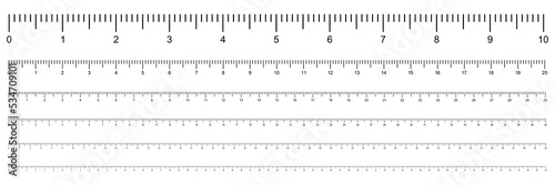 Measurement scale in cm. Ruler from 10 to 60 centimeters. Vector illustration