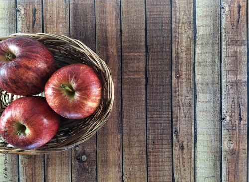 Apples in Basket top view