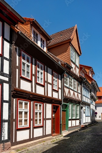 Fachwerkhäuser in der Altstadt von Northeim in Niedersachsen, Deutschland 