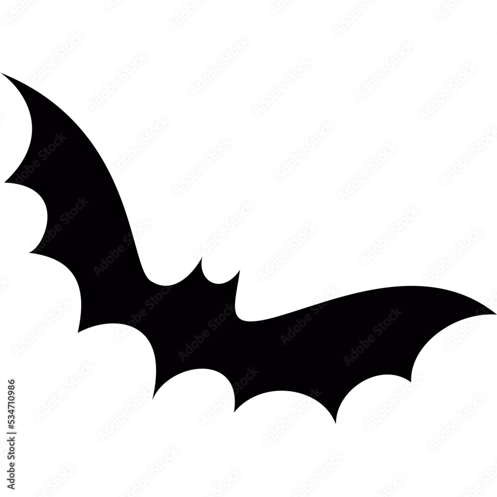 Bat. Horrific black bats swarm isolated on white vector Halloween