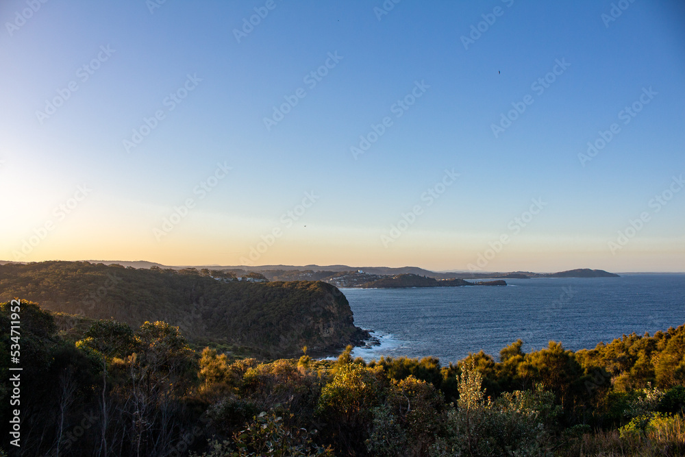 A beautiful sea vista view from a lookout in Copacabana, on the Central Coast of Australia.