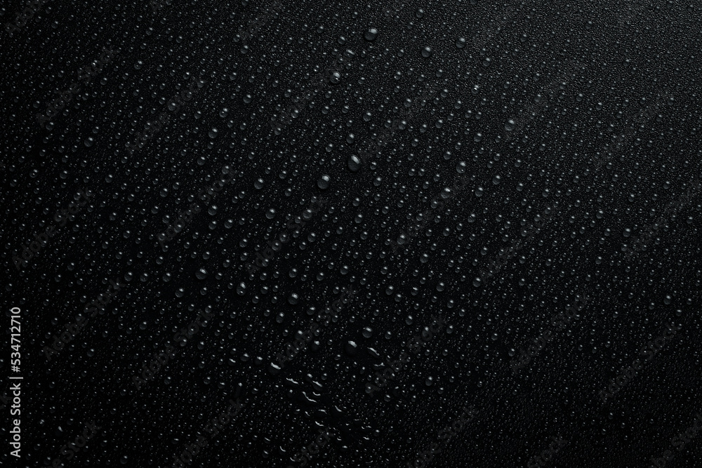 water drops on black background. Macro. Black banner. water drops on black background. Macro. Black banner.