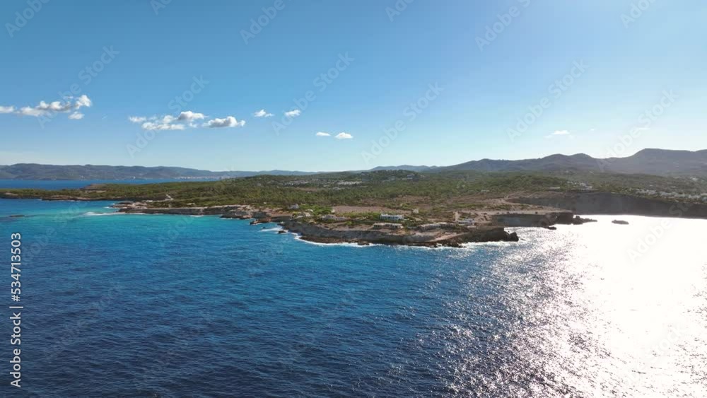 Summer View of the Ibiza West Coast at Cala Bassa Summer View of the Ibiza West Coast at Cala Bassa