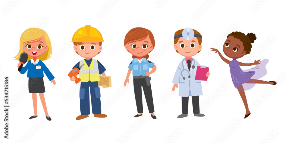 Group, set of characters of different jobs and occupations. Collection of male and female employee, workers, professionals in the uniform. Different type professions set. Group, set of characters of different jobs and occupations. Collection of male and female employee, workers, professionals in the uniform. Different type professions set.