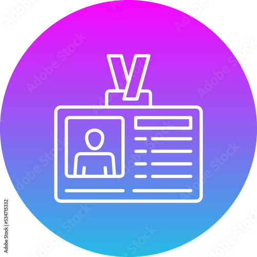 Id Card Gradient Circle Line Inverted Icon