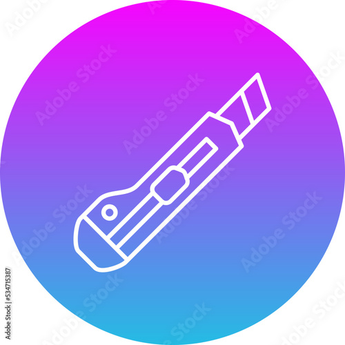 Paper Cutter Gradient Circle Line Inverted Icon