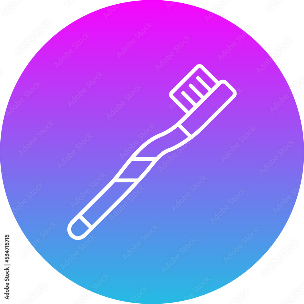 Toothbrush Gradient Circle Line Inverted Icon Toothbrush Gradient Circle Line Inverted Icon