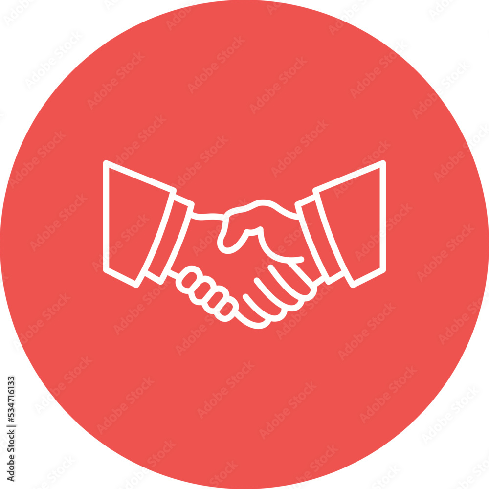 Handshake Multicolor Circle Line Inverted Icon Handshake Multicolor Circle Line Inverted Icon