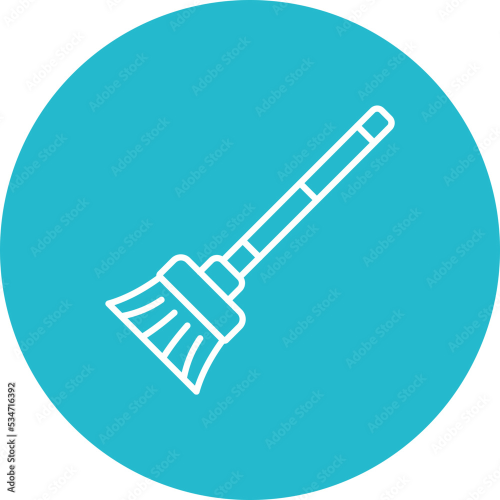 Broom Multicolor Circle Line Inverted Icon Broom Multicolor Circle Line Inverted Icon