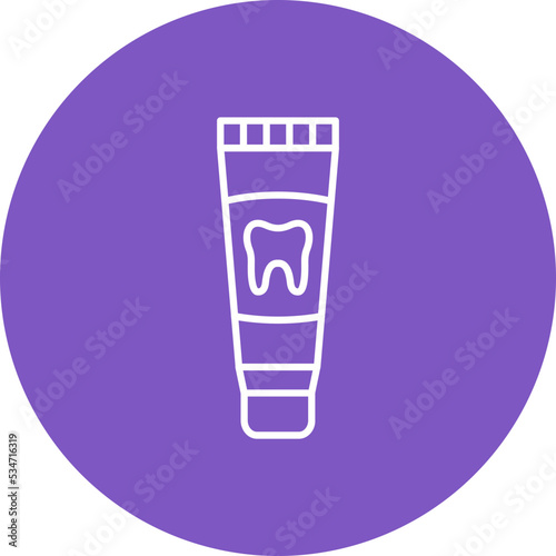 Toothpaste Multicolor Circle Line Inverted Icon