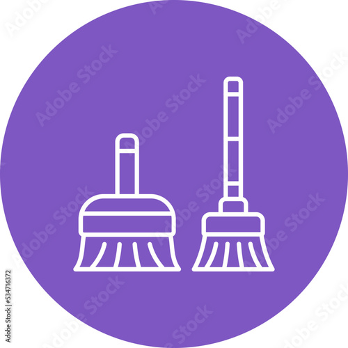 Sweeping Tools Multicolor Circle Line Inverted Icon