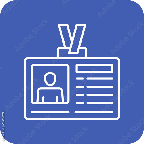 Id Card Multicolor Round Corner Line Inverted Icon