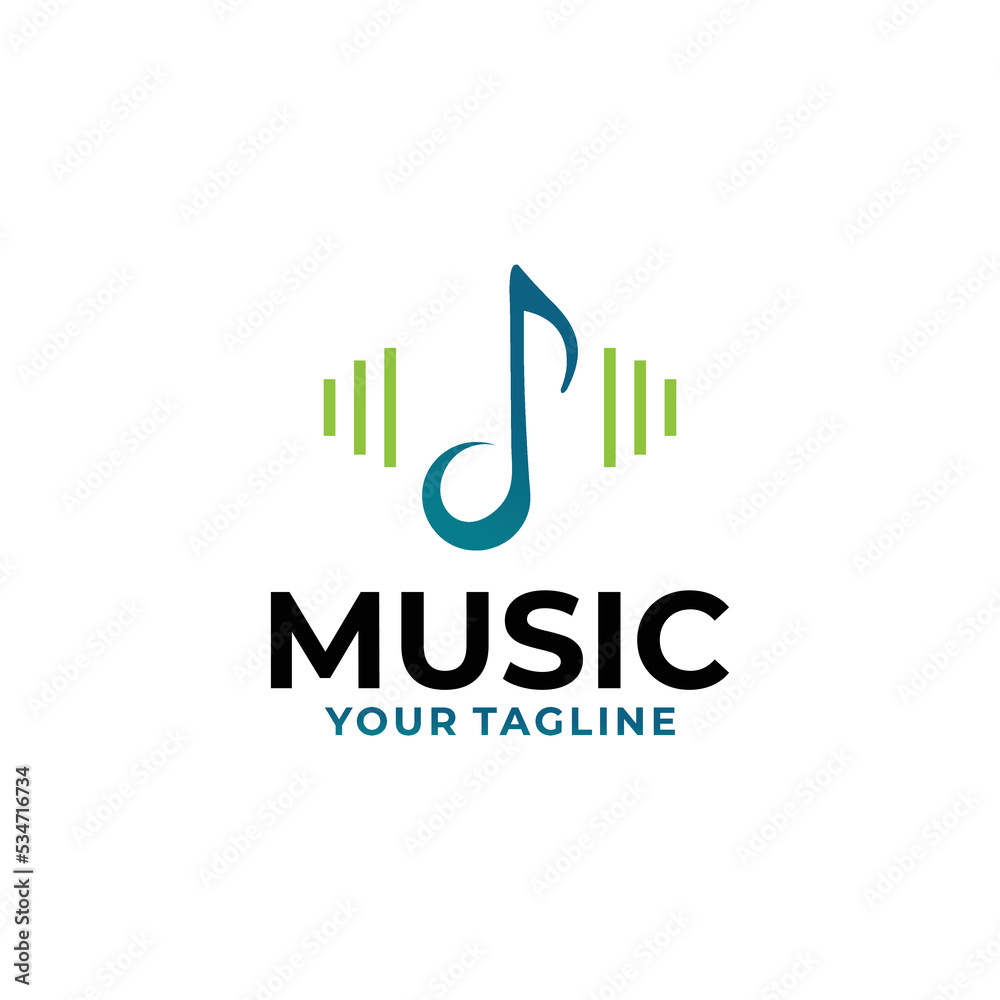 music logo icon vector isolated