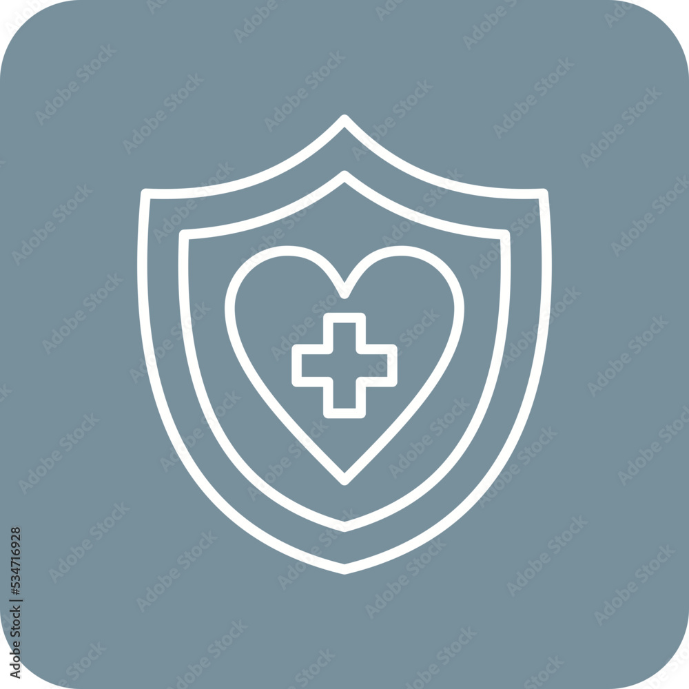 Fototapeta premium Healthcare Multicolor Round Corner Line Inverted Icon