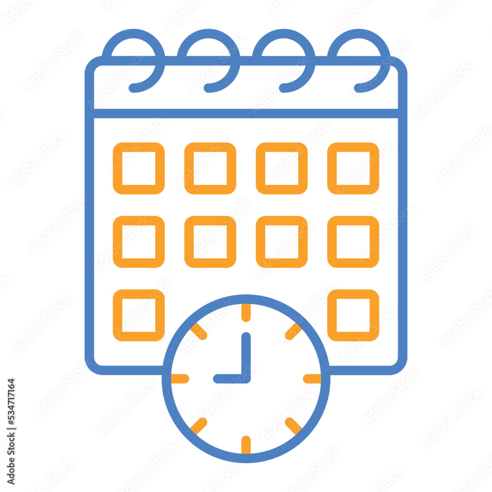 Appointment Blue And Orange Line Icon Appointment Blue And Orange Line Icon