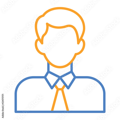 Employee Blue And Orange Line Icon