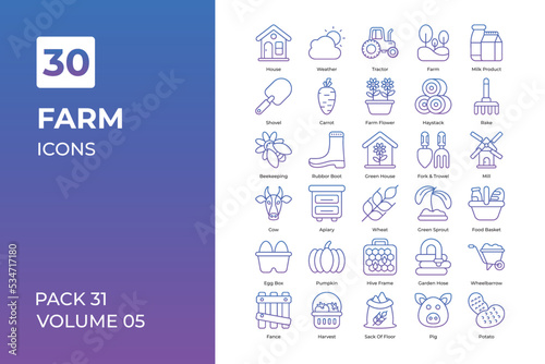 Farm icons collection.