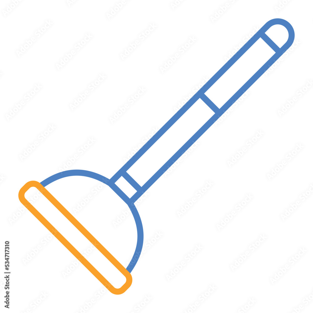 Plunger Blue And Orange Line Icon Plunger Blue And Orange Line Icon