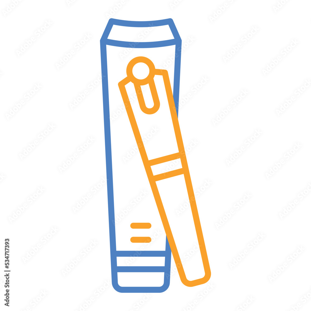 Nail Clipper Blue And Orange Line Icon Nail Clipper Blue And Orange Line Icon