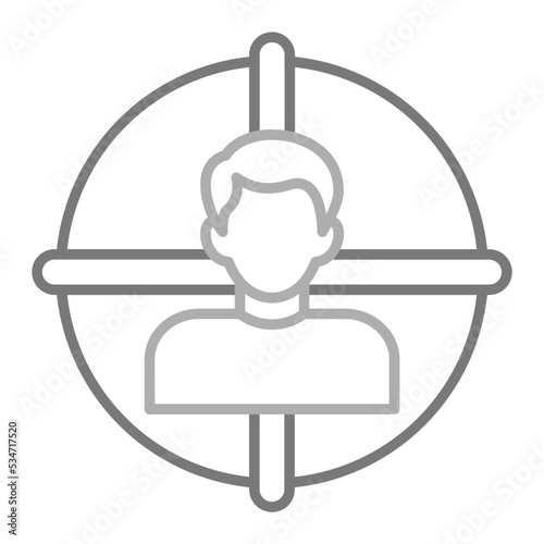Target Greyscale Line Icon