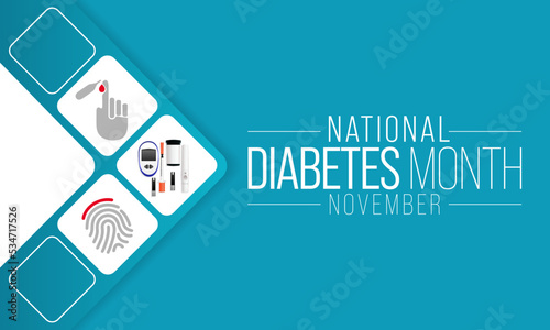 National Diabetes month is observed every year in November, it is the primary global awareness campaign focusing on diabetes. Vector illustration