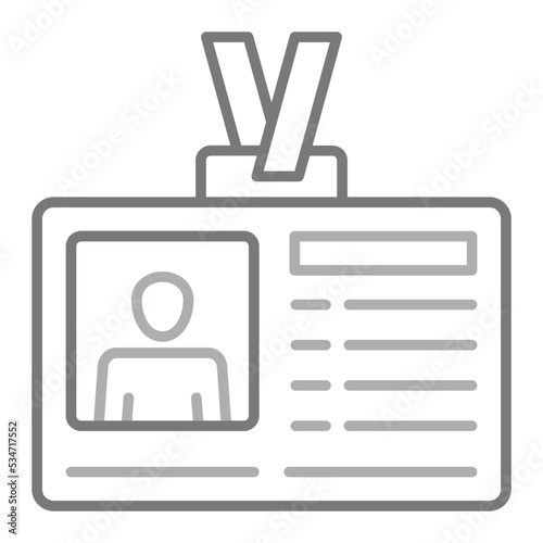 Id Card Greyscale Line Icon