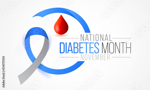 National Diabetes month is observed every year in November, it is the primary global awareness campaign focusing on diabetes. Vector illustration