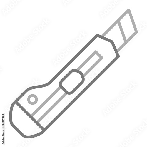 Paper Cutter Greyscale Line Icon