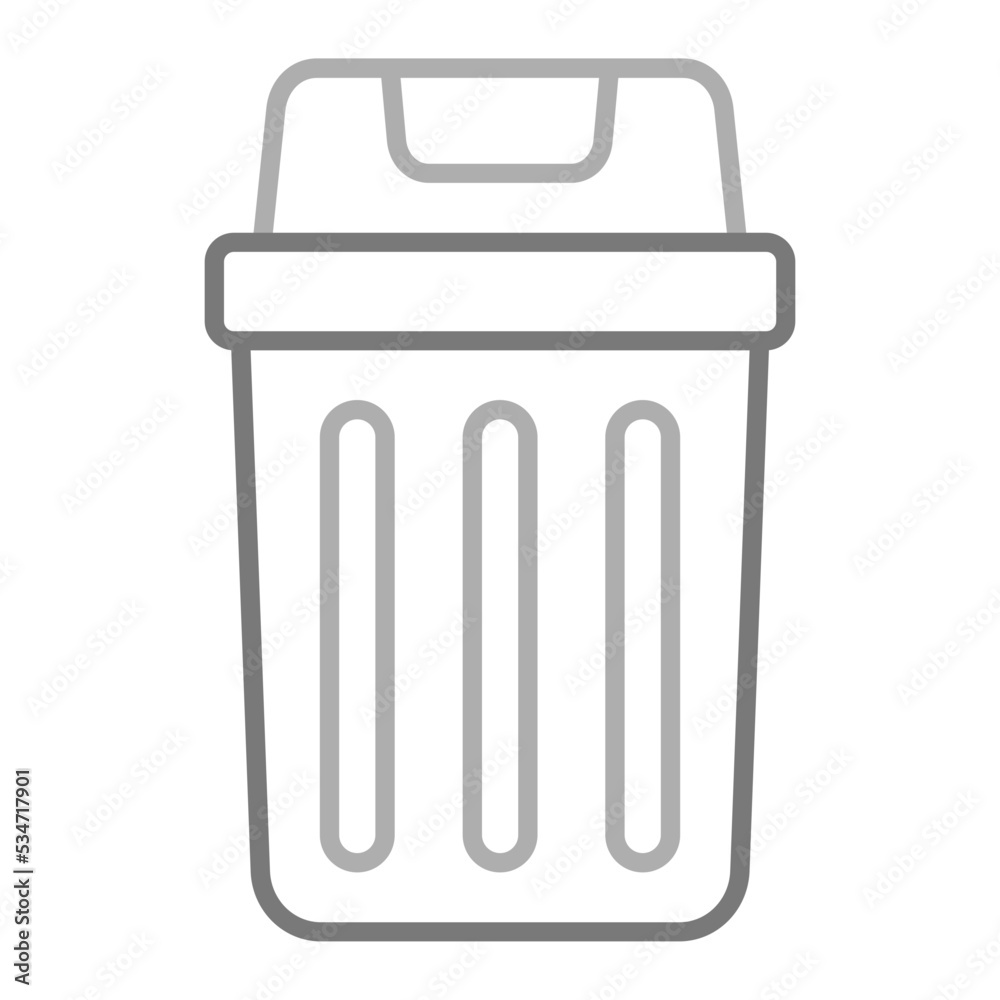 Trash Bin Greyscale Line Icon Trash Bin Greyscale Line Icon